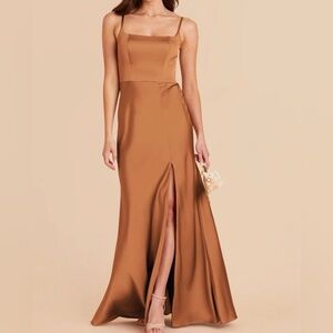Birdy Gray Mai Dress Brown Satin Rust Bridesmaid Formal Evening Dress A Line: XL